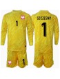 Polen Wojciech Szczesny #1 Torwart Heimtrikotsatz für Kinder EM 2024 Langarm (+ Kurze Hosen)